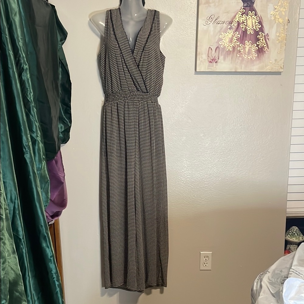 Black & White Tiered Wrap Jumpsuit